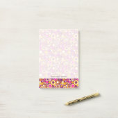 Violettes Tupfenmuster Post-it Klebezettel (Auf Schreibtisch)