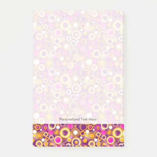 Violettes Tupfenmuster Post-it Klebezettel (Vorderseite)