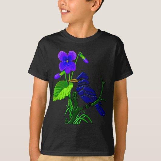 Violettes und blaues Jay T-Shirt (Vorderseite)