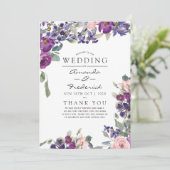 Violettes und Pflaumenblüten-Hochzeitsprogramm Programm (Stehend Vorderseite)
