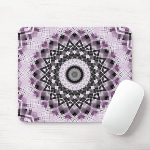 Violettes und schwarzes geometrisches Mandala-Must Mousepad