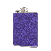 Violettes Vintage-Damaskmuster Flachmann (Links)