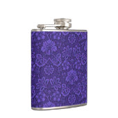 Violettes Vintage-Damaskmuster Flachmann (Rechts)