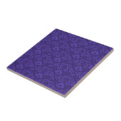 Violettes Vintage-Damaskmuster Fliese (Seite)