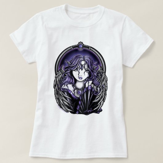 Violettes Wächter-Engels-NachtShirt T-Shirt (Design vorne)
