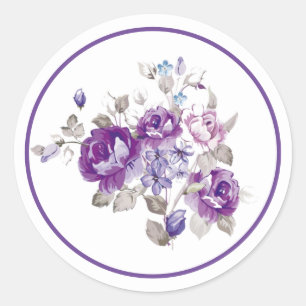 Violettflor Runder Aufkleber