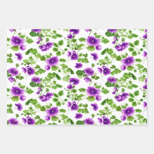 Violettflüster, Lila Blüten Geschenkpapier Set (Vorderseite)