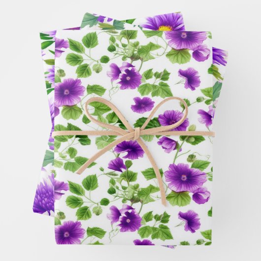 Violettflüster, Lila Blüten Geschenkpapier Set (Beispiel)