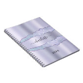 Violettlavender Metallagate Marmorname Notizblock (Rechte Seite)