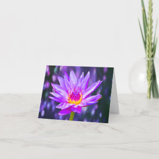 Violettlavender Water Lily Hinweis Grußkarten Karte