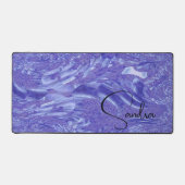 Violettmarmor Abstrakt Personalisiert Schreibtischunterlage (Vorderseite)