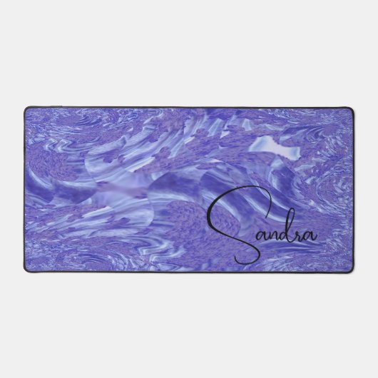 Violettmarmor Abstrakt Personalisiert Schreibtischunterlage (Vorderseite)