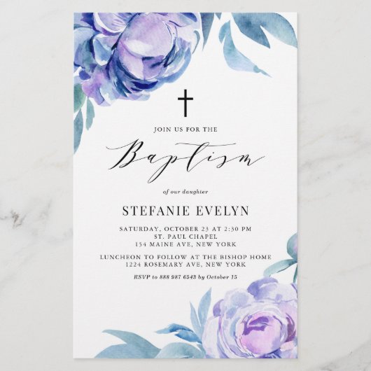 Violettmehl Blume Taufe (Vorderseite)