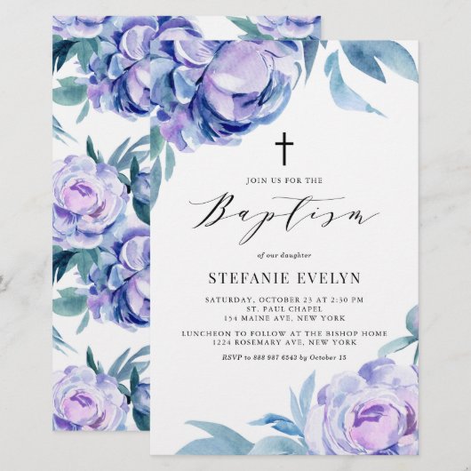 Violettmehl Blume Taufe (Vorne/Hinten)