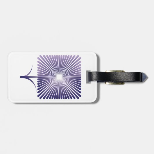 Violettquadrat Blume Gepäckanhänger (Rückseite horizontal)
