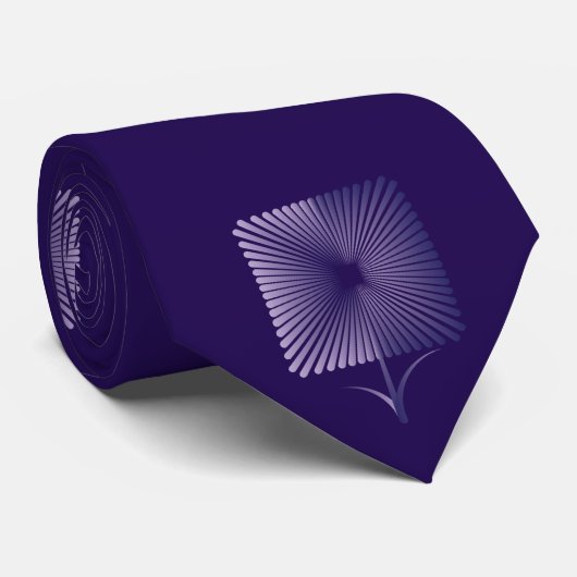 Violettquadrat Blume Krawatte (Gerollt)