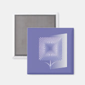 Violettquadrat Blume Magnet (Vorderseite/Rückseite)