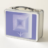 Violettquadrat Blume Metall Brotdose (Rückseite)