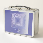 Violettquadrat Blume Metall Brotdose (Vorderseite)