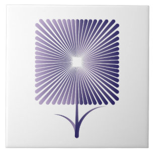 Violettquadrat Blume nb Fliese