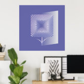 Violettquadrat Blume Poster (Heimbüro)