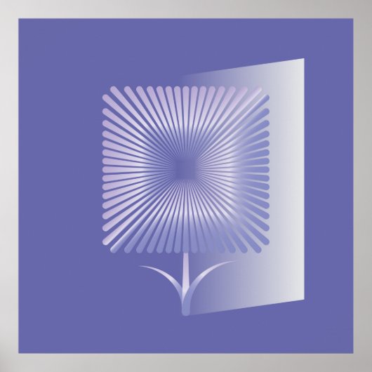 Violettquadrat Blume Poster (Vorne)