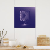 Violettquadrat Blume Poster (Küche)