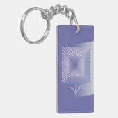 Violettquadrat Blume Schlüsselanhänger (Vorderseite links)