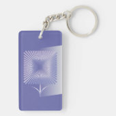 Violettquadrat Blume Schlüsselanhänger (Rückseite)