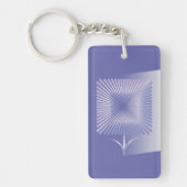 Violettquadrat Blume Schlüsselanhänger (Vorderseite)