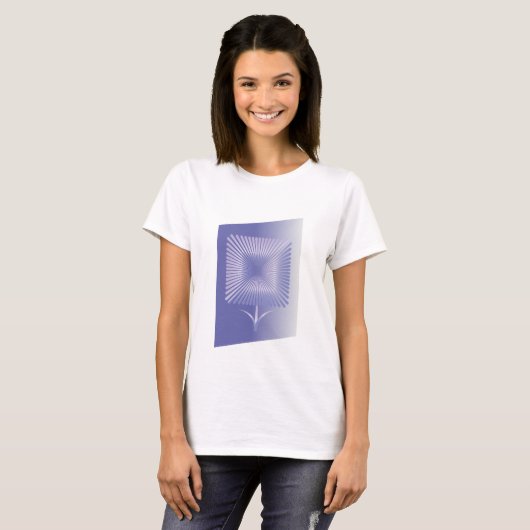 Violettquadrat Blume T-Shirt (Vorne ganz)