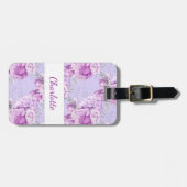 Violettrosa Rosen Blume Gepäckanhänger (Vorderseite horizontal)