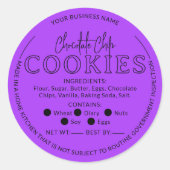 Violettschokolade Chip Cookies Hütte Sticker (Vorderseite)