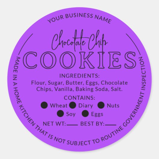 Violettschokolade Chip Cookies Hütte Sticker (Vorderseite)