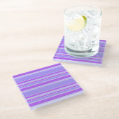 Violettstreifen Glasuntersetzer (Schrägansicht)