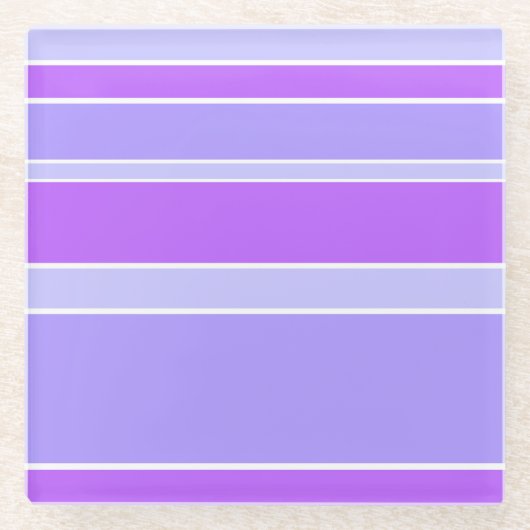 Violettstreifen Glasuntersetzer (Vorderseite)