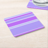 Violettstreifen Rechteckiger Pappuntersetzer (angewinkelt)