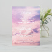 Violetwolken feiern Lebensdenkmal Silber Folieneinladung (Stehend vorne)