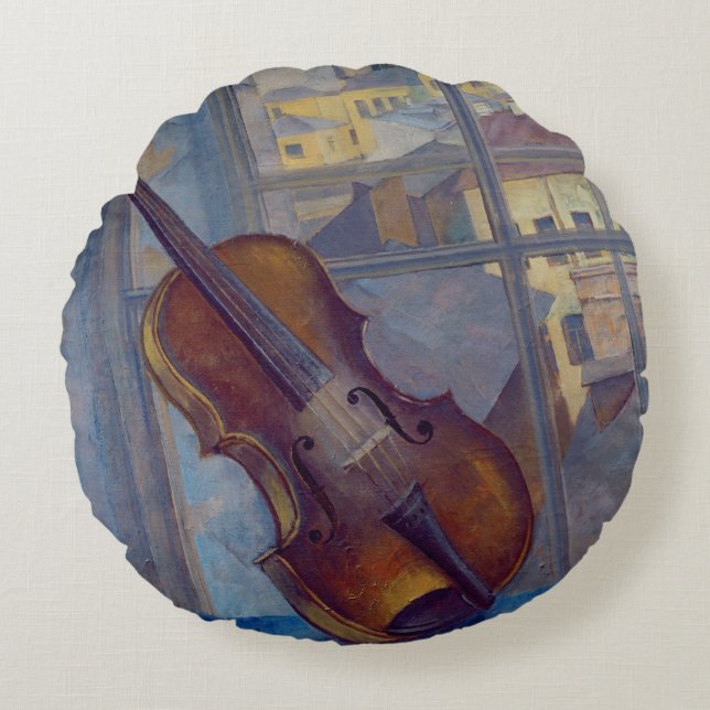Violin, 1918 rundes kissen (Vorderseite)