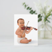 Violin Baby Postkarte (Stehend Vorderseite)