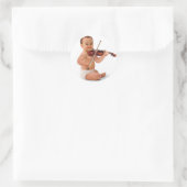 Violin Baby Runder Aufkleber (Tasche)