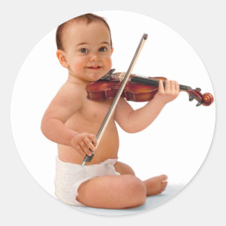 Violin Baby Runder Aufkleber
