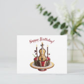 Violin Birthday Cake Postkarte (Stehend Vorderseite)