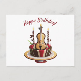 Violin Birthday Cake Postkarte