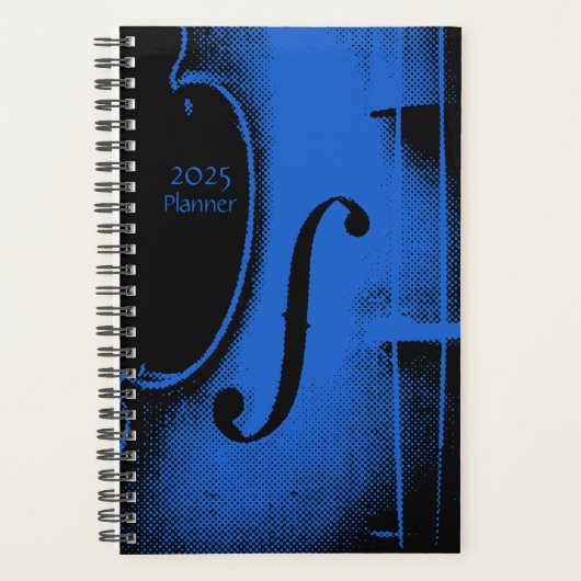 Violin Blue Black Fiddle Music Lektion Planer (Vorderseite)
