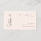 Violin Blush Pink Elegante Moderner Musiklehrer Visitenkarte (Vorderseite)