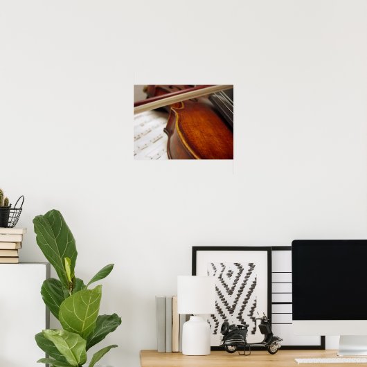 Violin Bow & Sheet Music Foto Poster (Heimbüro)
