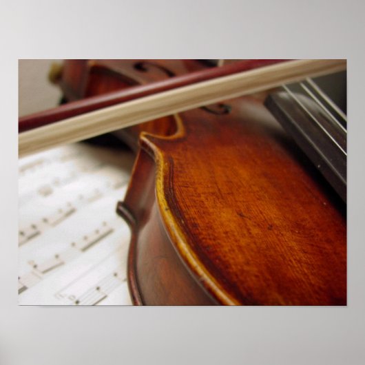Violin Bow & Sheet Music Foto Poster (Vorne)