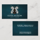 Violin Butterfly - Wasserfarbe und Gold Visitenkarte (Vorne/Hinten)