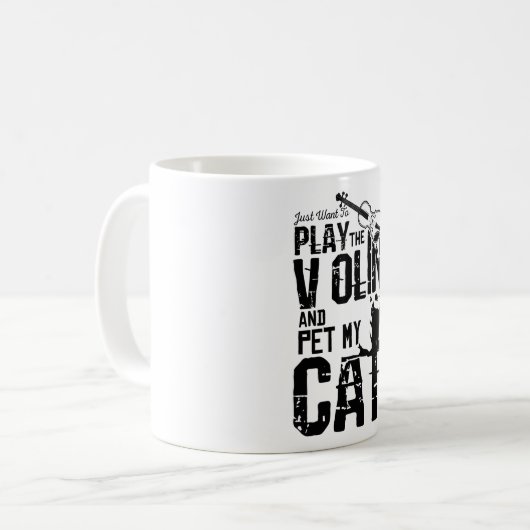 Violin Cat Kaffeetasse (Vorderseite Links)